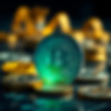 Symbolic Representation of Digital Currencies Illustration of digital currencies with symbolic representations