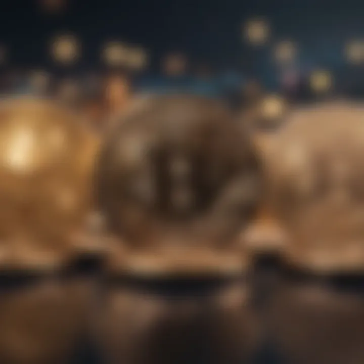A visual representation of various cryptocurrencies.