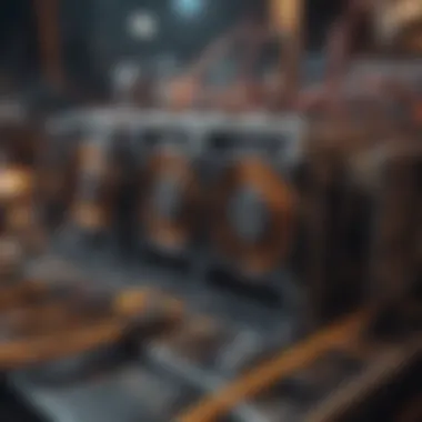 Illustration of cryptocurrency mining rig setup