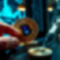 Conceptual representation of digital currency transactions